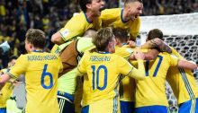 sverige fotboll firar