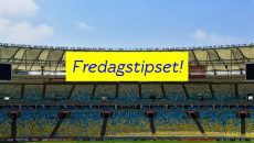 Fotbollsarena med text