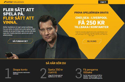 Betfair Spelbörsen - riskfritt spel - Chelsea - Liverpool