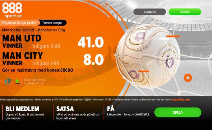 Manchester United - Manchester City oddsboost 888Sport